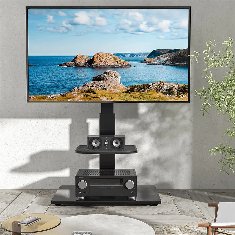 Heavy Duty Swivel Floor TV Stand Tall Corner TV Mount Stand for 32-70" LCD LED