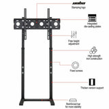 Screens & Stands: Double Pole Adjustable Tv Cart Floor Stand Mount For 32 to 65Inch
