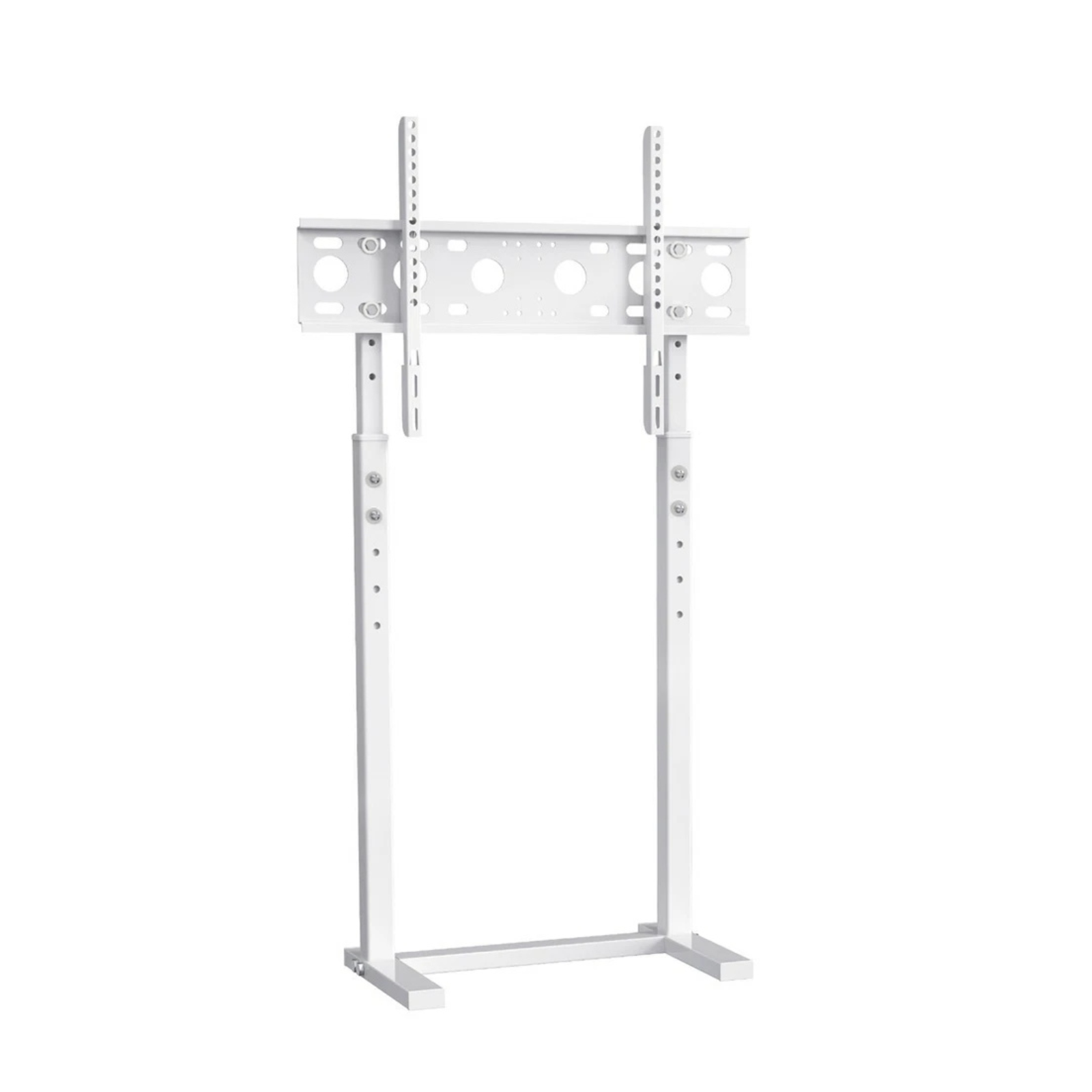 Screens & Stands: P&P White Adjustable Free Standing TV Stand with Cable Management for TVs