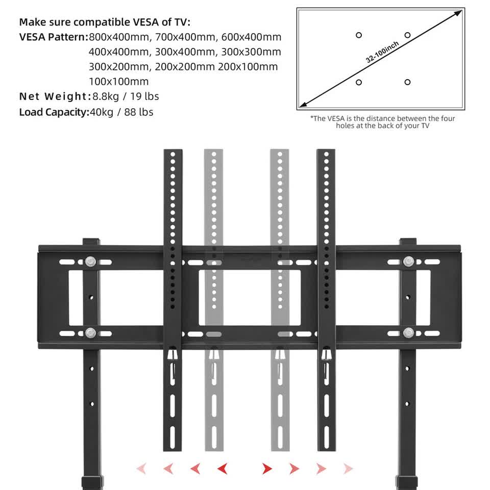 Screens & Stands: Free Standing Tv Mount Stand Bracket For 32 to 100" Screens