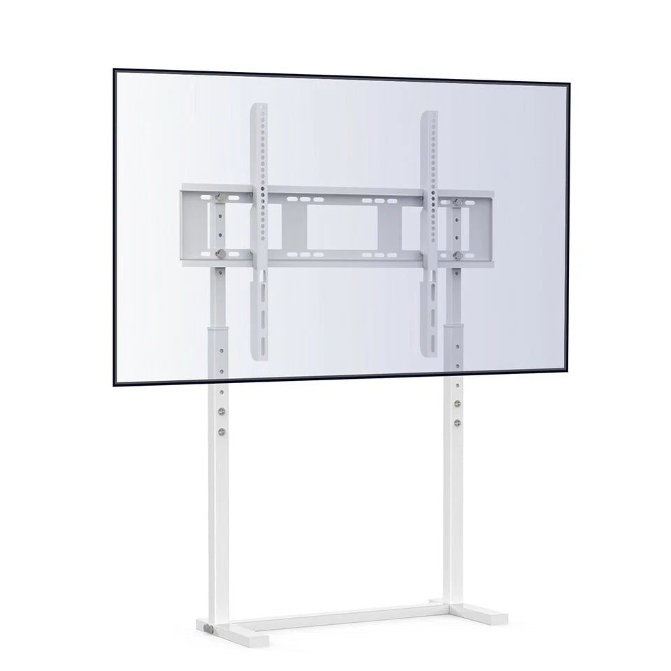 Screens & Stands: White Adjustable Free Standing TV Stand with Cable Management for TVs Size 32-100inch