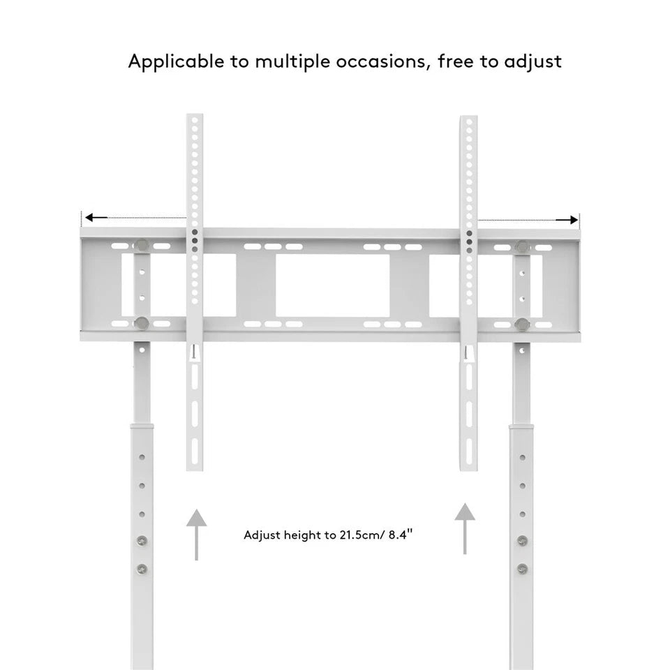 Screens & Stands: White Adjustable Free Standing TV Stand with Cable Management for TVs Size 32-100inch