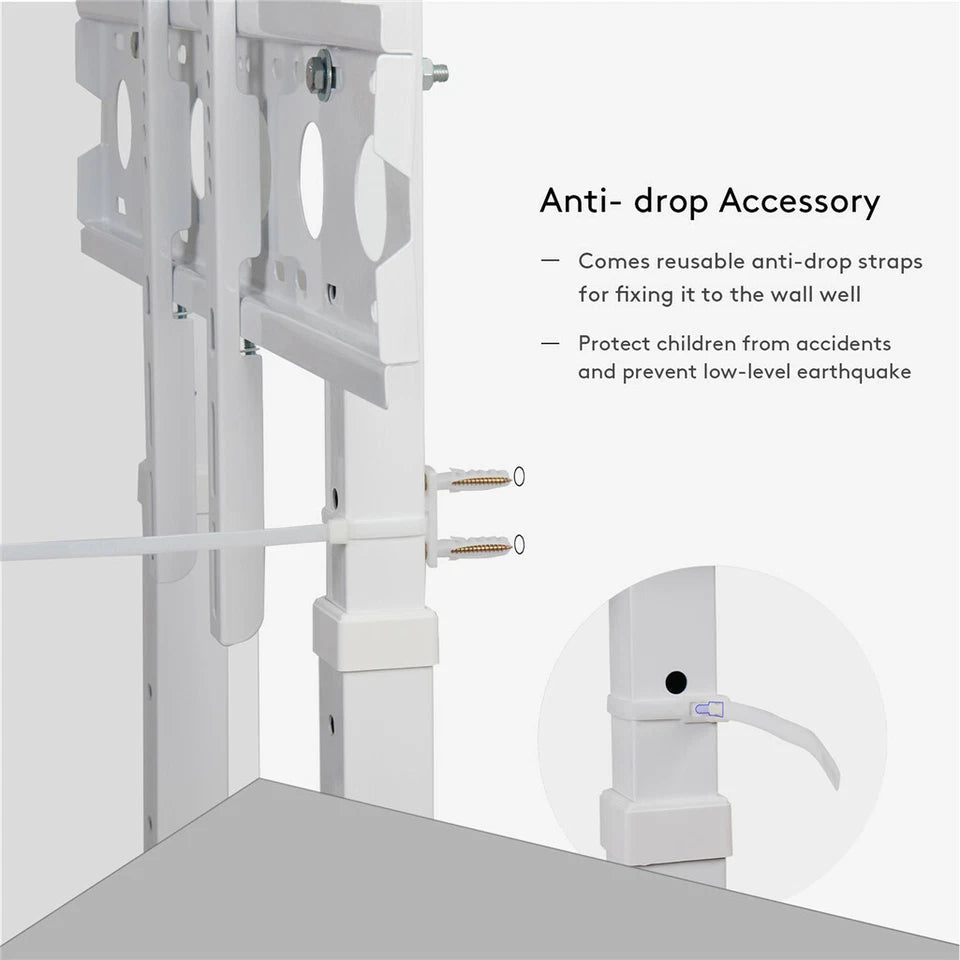 Screens & Stands: White Adjustable Free Standing TV Stand with Cable Management for TVs Size 32-100inch