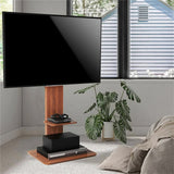 TVs & Accessories: 32"-65" Tv Floor Stand Adjustable Corner Tv Mount Bracket With Sturdy Wood Base