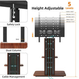 TVs & Accessories: 32"-65" Tv Floor Stand Adjustable Corner Tv Mount Bracket With Sturdy Wood Base