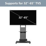 Screens & Stands: Heavy Duty Tv Floor Stand On Wheels 32''-65'' Rolling Tv Cart Height Adjustable