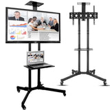 TVs & Accessories: 32-70" Rolling Tv Stand Mount W Dvd Storage Top Shelf Tv Bracket Trolley Casters