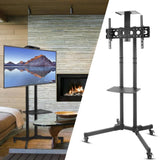 TVs & Accessories: 32-70" Rolling Tv Stand Mount W Dvd Storage Top Shelf Tv Bracket Trolley Casters