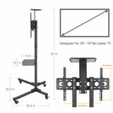TVs & Accessories: 32-70" Rolling Tv Stand Mount W Dvd Storage Top Shelf Tv Bracket Trolley Casters