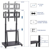 TVs & Accessories: Floor Tv Mount Stand Bracket Rolling For 32"-80" Screens Vesa 600X400 Hold 65Kg