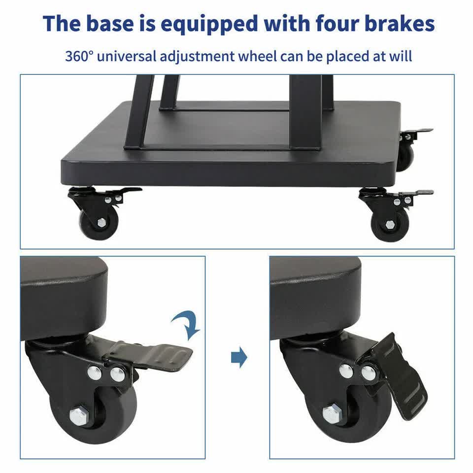 TVs & Accessories: Floor Tv Mount Stand Bracket Rolling For 32"-80" Screens Vesa 600X400 Hold 65Kg