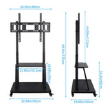 TVs & Accessories: 100" Heavy Duty Floor TV Stand TV Cart Trolley Height Adjustable Mount Bracket
