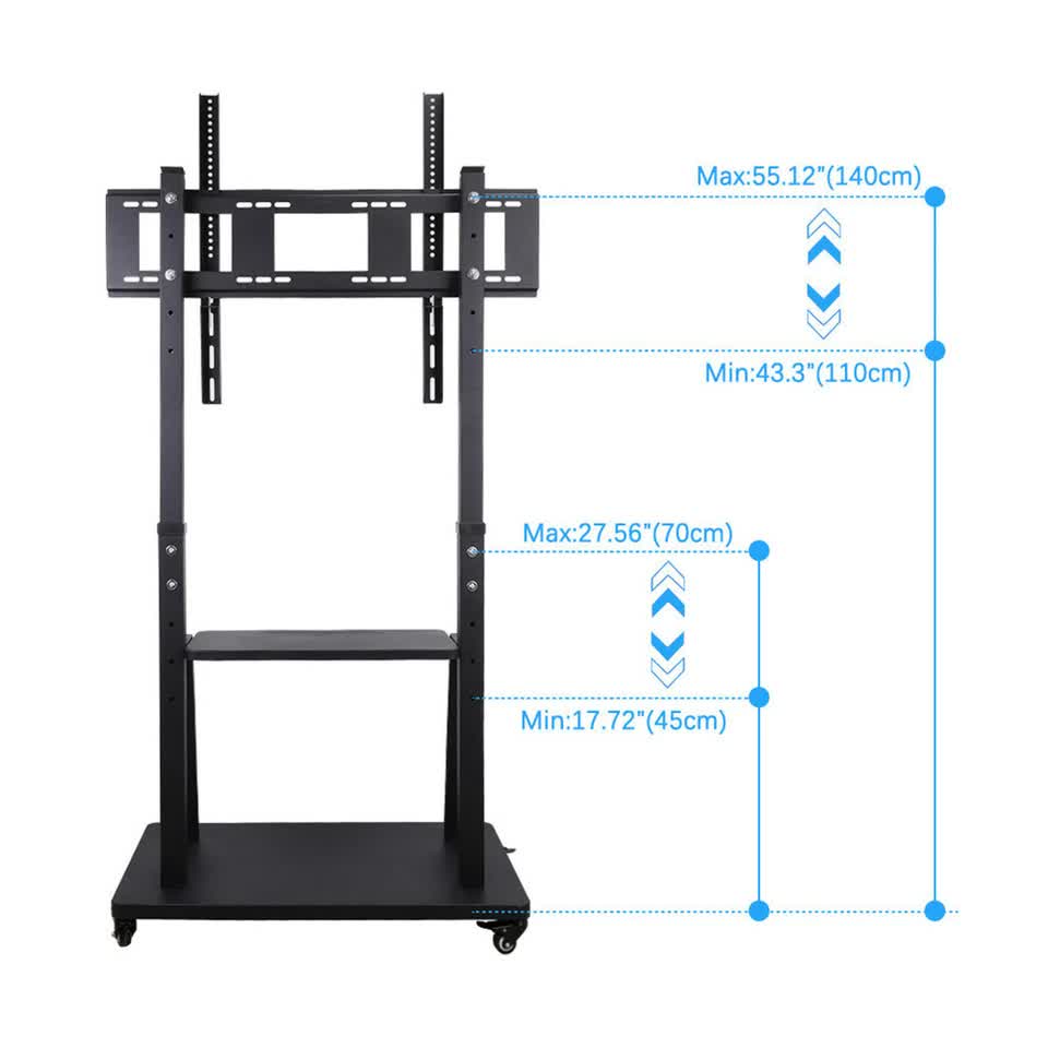 TVs & Accessories: 100" Heavy Duty Floor TV Stand TV Cart Trolley Height Adjustable Mount Bracket