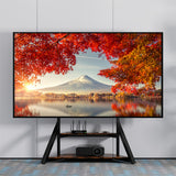 TVs & Accessories: Reinforced Metal 65-100" Tv Floor Stand 2 Tier Shelf Tv Mount Adjustable Height