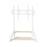 Screens & Stands: White Heavy Duty TV Floor Stand with 2-Tier Shelves for 65-100 Inch Large Screens