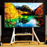 Screens & Stands: White Heavy Duty TV Floor Stand with 2-Tier Shelves for 65-100 Inch Large Screens