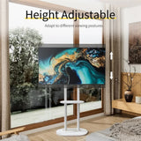 Screens & Stands: 38-75" Heavy Duty Floor Tv Stand W/ Marble Shelf Adjustable Height Mount Bracket