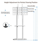 Screens & Stands: 38-75" Heavy Duty Floor Tv Stand W/ Marble Shelf Adjustable Height Mount Bracket