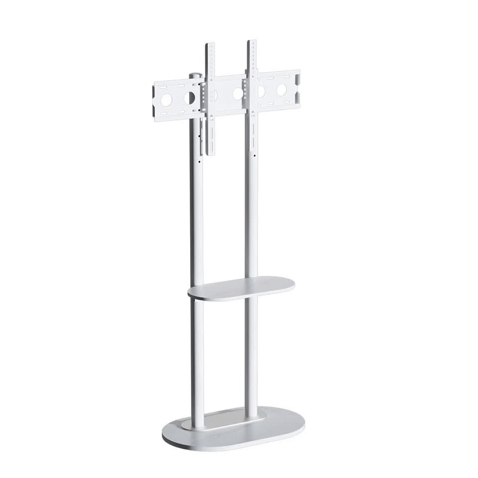 Screens & Stands: 38-75" Heavy Duty Floor Tv Stand W/ Marble Shelf Adjustable Height Mount Bracket