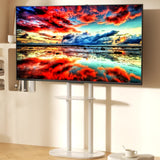 TVs & Accessories: Minimalist Marble Textured Floor Tv Stand 40"-75" Strong Steel Tv Bracket Stable