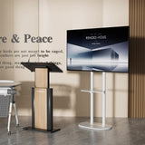 TVs & Accessories: Minimalist Marble Textured Floor Tv Stand 40"-75" Strong Steel Tv Bracket Stable