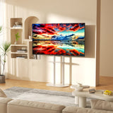 TVs & Accessories: Minimalist Marble Textured Floor Tv Stand 40"-75" Strong Steel Tv Bracket Stable