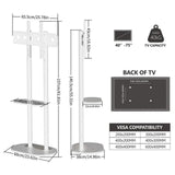 TVs & Accessories: Minimalist Marble Textured Floor Tv Stand 40"-75" Strong Steel Tv Bracket Stable