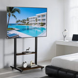 Screens & Stands: Adjustable Rolling TV Stand for 40 to 86 Inch Screens with Shelves