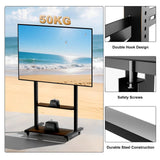 Screens & Stands: Adjustable Rolling TV Stand for 40 to 86 Inch Screens with Shelves