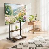 Screens & Stands: Adjustable Rolling TV Stand for 40 to 86 Inch Screens with Shelves
