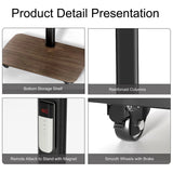 Screens & Stands: 37-75 Inch Electric Height Adjustable Rolling TV Stand - Motorized Floor Mount with Remote Control, Shelf & Lockable Wheels