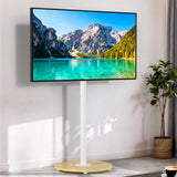Screens & Stands: 40-75 Inches Rolling TV Floor Stand Heavy Duty Steel TV Cart Mount with Hidden Wheels, Height Adjustable Free-Standing TV Bracket with Wooden Base for Flat Screen TVs
