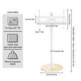 Screens & Stands: 40-75 Inches Rolling TV Floor Stand Heavy Duty Steel TV Cart Mount with Hidden Wheels, Height Adjustable Free-Standing TV Bracket with Wooden Base for Flat Screen TVs
