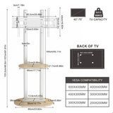 Screens & Stands: 40-75 Inches Heavy Duty Mobile TV Floor Stand with Wooden Shelf, Height Adjustable Rolling TV Mount for Flat Screen, Free-Standing Steel TV Bracket with Wheels