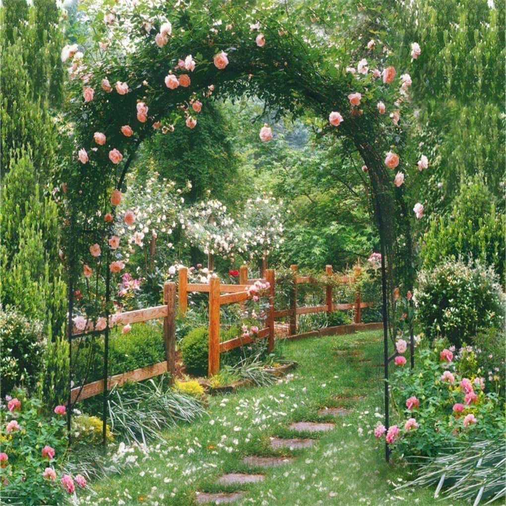 Garden Beds & Planters: Rustproof Metal Garden Patio Arch Rose Arbour Archway Climbing Plant Trellis AU