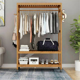 Drying Racks & Hangers: XXL Wooden Clothes Rail Coat Rack with Wheels  Open Wardrobe Organizer