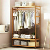 Drying Racks & Hangers: XXL Wooden Clothes Rail Coat Rack with Wheels  Open Wardrobe Organizer