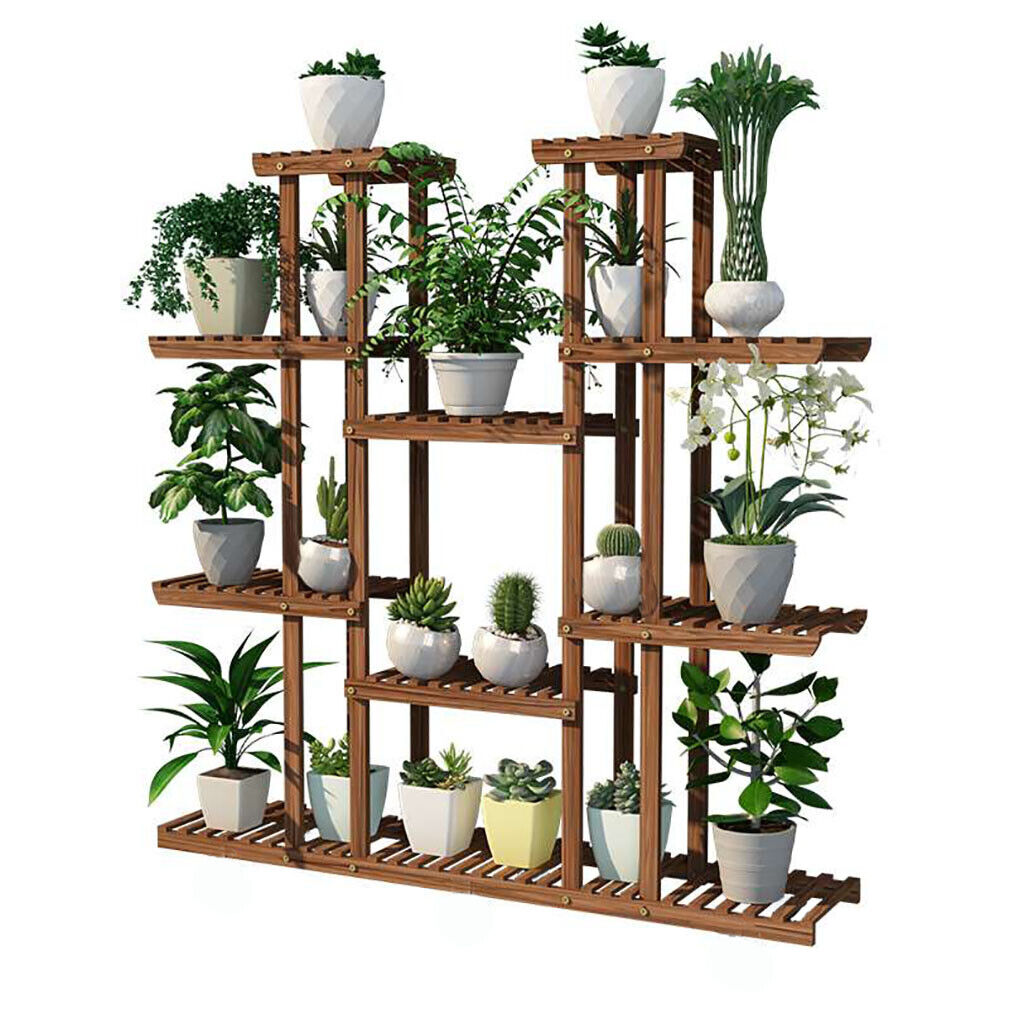 Garden Beds & Planters: Large Wood Plant Stand Shelf