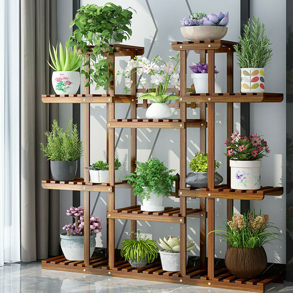 Garden Beds & Planters: Large Wood Plant Stand Shelf