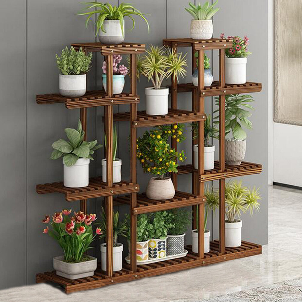 Garden Beds & Planters: Large Wood Plant Stand Shelf