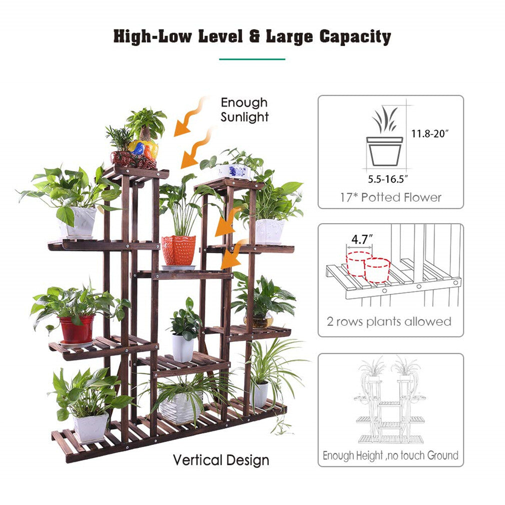 Garden Beds & Planters: Large Wood Plant Stand Shelf