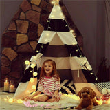Tents: Kids Teepee Tent Black and White Stripe Children Play House for Indoor & Garden