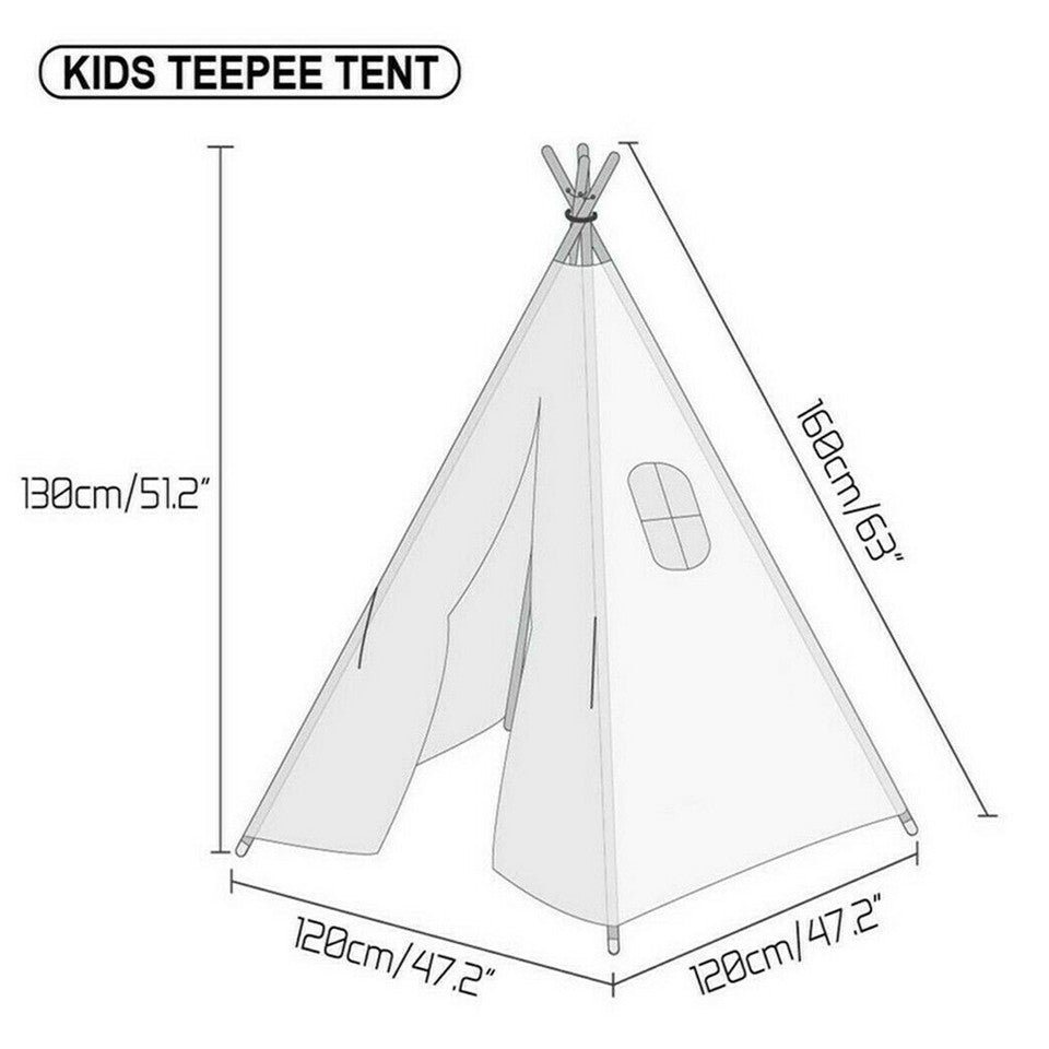 Tents: Kids Teepee Tent Black and White Stripe Children Play House for Indoor & Garden