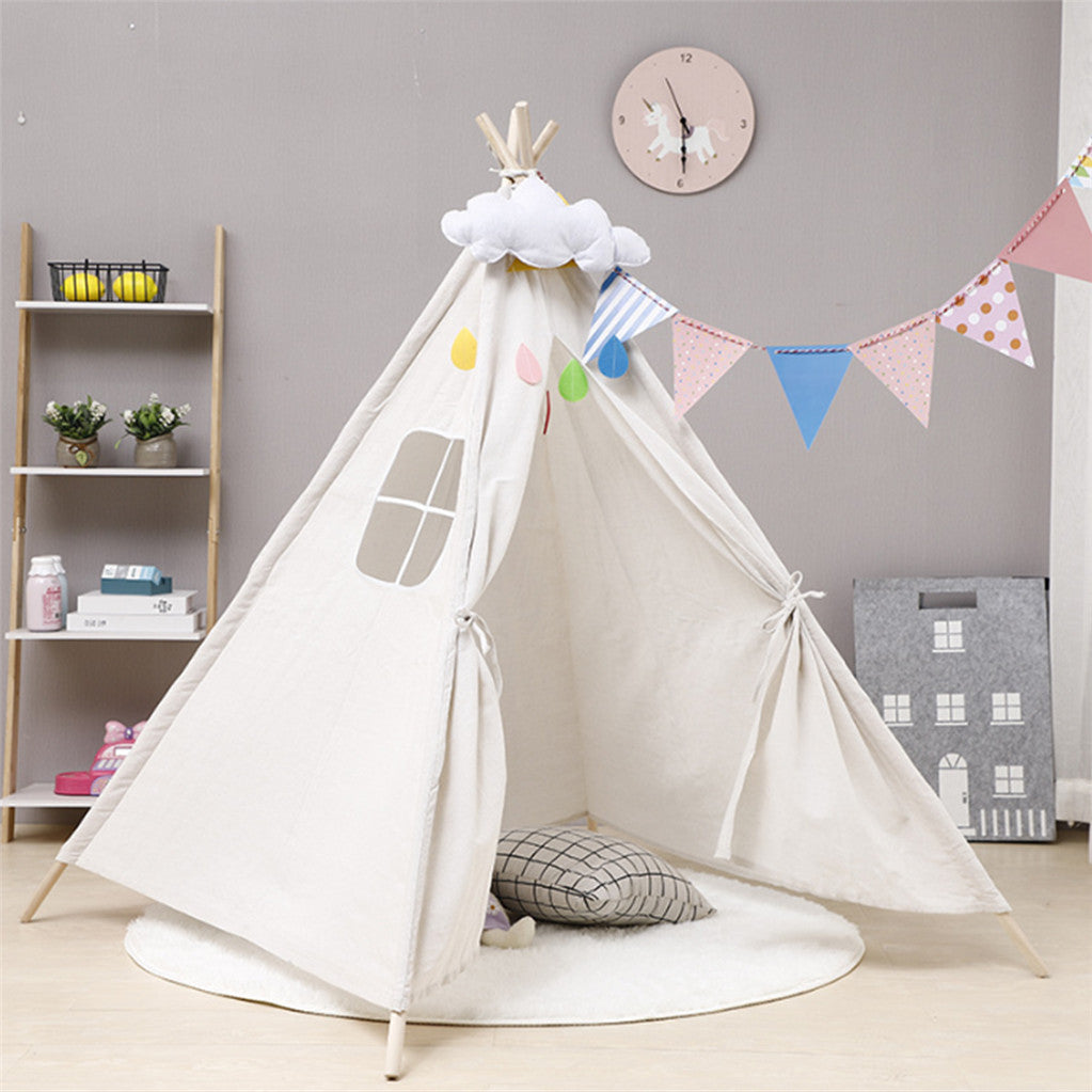 Tents: Folding Kids Tent Wigwam Teepee Childrens Play House Indoor Outdoor Girls Boys