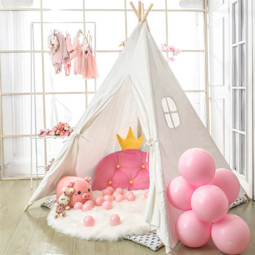 Tents: Folding Kids Tent Wigwam Teepee Childrens Play House Indoor Outdoor Girls Boys
