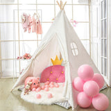 Tents: Folding Kids Tent Wigwam Teepee Childrens Play House Indoor Outdoor Girls Boys