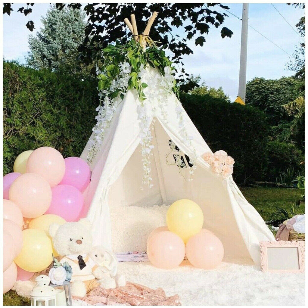 Tents: Folding Kids Tent Wigwam Teepee Childrens Play House Indoor Outdoor Girls Boys