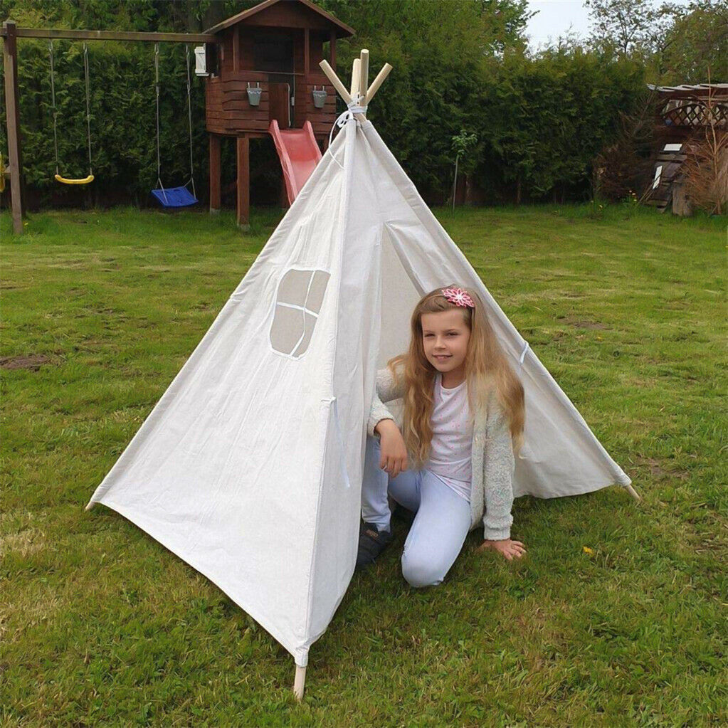 Tents: Folding Kids Tent Wigwam Teepee Childrens Play House Indoor Outdoor Girls Boys