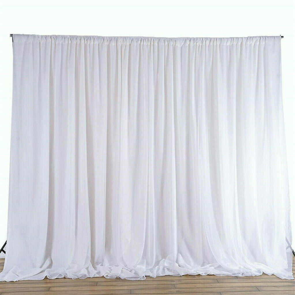 Other Wedding Decorations: 10ft Silk White Backdrop Drapes Curtain Wedding Ceremony Party Home Window Decor