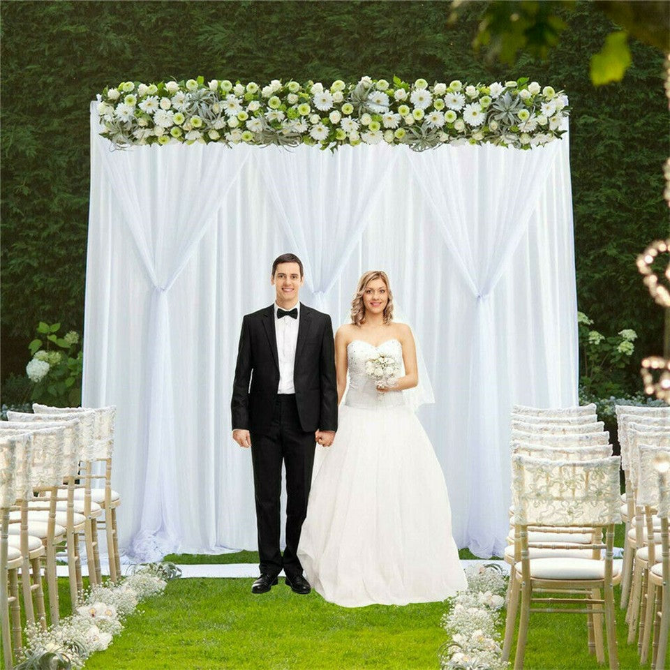 Other Wedding Decorations: 10ft Silk White Backdrop Drapes Curtain Wedding Ceremony Party Home Window Decor